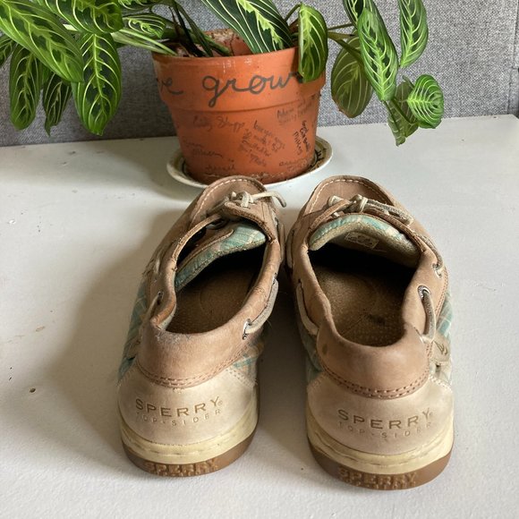 Leather and Plaid Sperry Topsiders - Picture 2 of 4